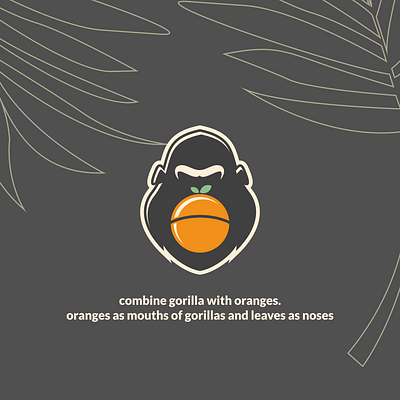 gorrilla orange animal animation brand branding combination logo design dual meaning fruits gorilla graphic design graphicdesigns illustration logo logodesign modern motion graphics orange simple symbol vector