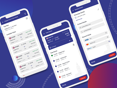 TFL ticket booking app. 3d animation app branding design design language graphic design icon illustration logo london flight booking motion graphics tfl ticket booking app travel ui ui8 unfold ux vector
