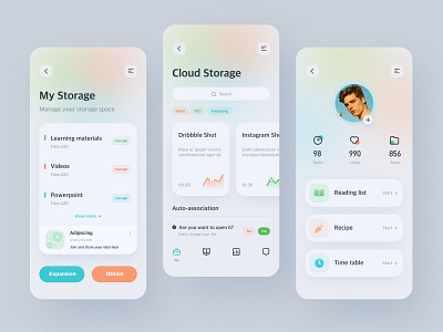 Cloud Disk Management App app design ui ux vector