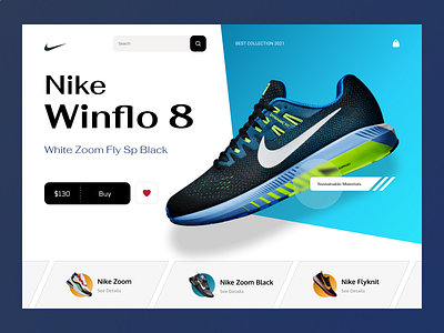 Nike - Web Design Exploration clothing brand encomerce fashion foot foot wear landing page nike nike air nike shoes shoes shoes shop sneakers sport sport wear ui design ui ux ux design web website website design