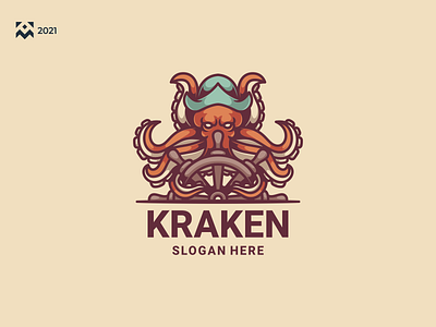 Kraken Logo branding cartoon character design emblem icon illustration kraken lineart logo ocean octopus sea symbol vector