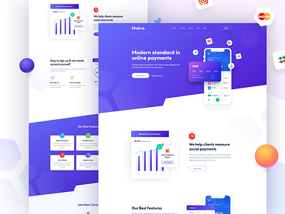 Payment Landing Page Demo of Makro figma finance landing page payment ui uiux ux web design web development website wordpress wp