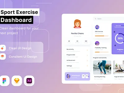 Sport Exercise Dashboard branding dashboard design designposter exercise exercise dashboard graphic design icon iconography illustration landing landing page page sport sport exercise ui ux vector web website