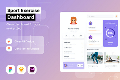 Sport Exercise Dashboard branding dashboard design designposter exercise exercise dashboard graphic design icon iconography illustration landing landing page page sport sport exercise ui ux vector web website