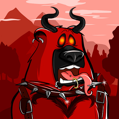 Devilish NFT bear bear blockchain character design cryptoart devil illustration nft nftart nftcillection