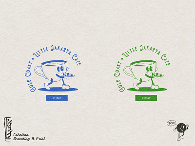 Little Jakarta Cafe | Logotpye #3 branding cartoon design illustration logo vintage