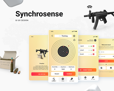 Synchrosense | Shooting Mob App app branding gun shooting synchrosense | shooting mob app ui ui ux design ux