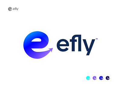 efly Logo Mark - Travel Logo Mark branding business logo clean logo company logo creative logo design fly fly logo gradient holiday logo hotel logo icon logo logo mark speed startup travel logo travelling vector