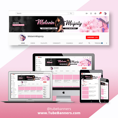 Beauty YouTube Banner | Beauty Channel Art banner banners beauty channel art creative design lifestyle youtube