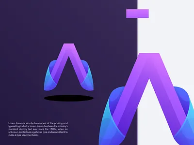 LETTER A LOGO brand branding color colorful design illustration letter a letter a logo logo prio hans purple color typography ui vector