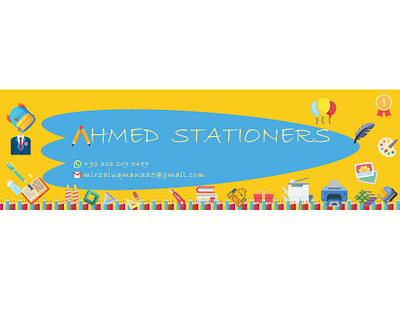 AHMED STATIONERS branding design icon illustration logo typography vector