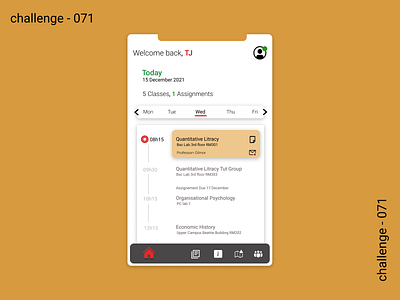 071 - Schedule 071 app design class schedule dailyui dailyuichallenge design figma mobile schedule