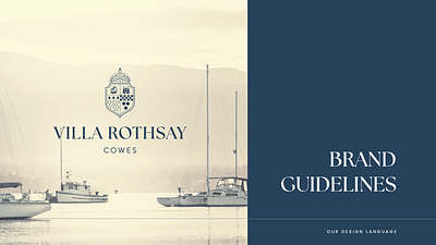 Villa Rothsay Logo and Brand Design beautiful brand identity branding coat of arms custom design family crest guest house heraldry hotel logo illustration isle of wight logo nautical vacation villa visual identity yachting logo