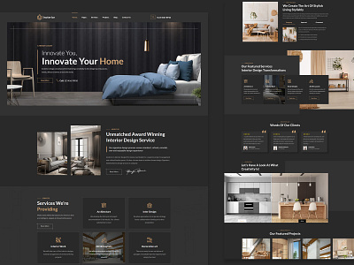 Inoterior - Dark Design Layout business decoration theme design ecommerce design envato illustration interior modern designs responsive responsive design themeforest uiux design woocommerce wordpress wordpress development wordpress theme