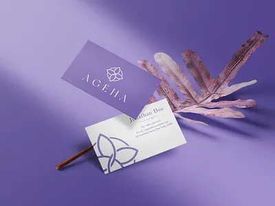 AGEHA BRANDING beauty branding butterfly fly logo logotype luxury violet