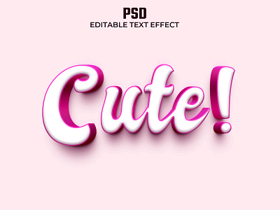 Cute Editable 3D Text Effect Psd Template With download link 3d 3d text cute cute text effect download editable text effect freepik graphic design layer style mockup psd smart object soft text effect typography