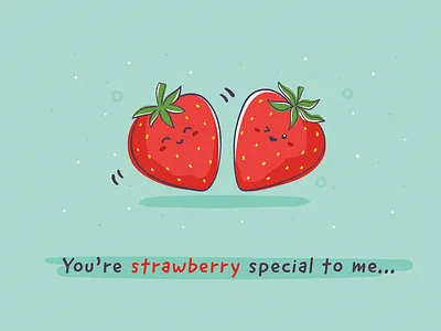 Fruit pun - greeting card 🍓 card drawing fruit funny greeting illustration illustrator cc kawaii pun strawberry vector