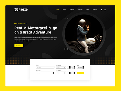 Banner for Bike Rental Services agency banner design bike rental branding car rental creative director design graphic design header design illustration landing banner logo product designer ui ui designer vector website design