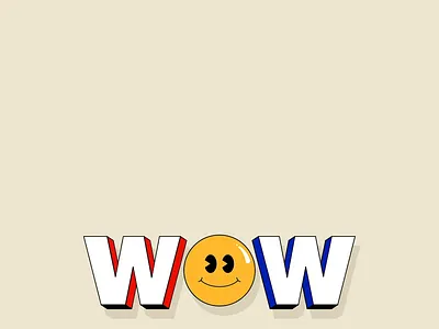 WOW animation character design emoji icon illustration logo motion shadow typography