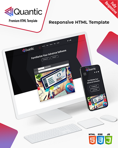 Quantic bootstrap css html5 mobile friendly responsive software template website