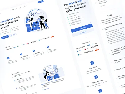 Home page blue clean dark design esign flat design illustration logo modern ui website