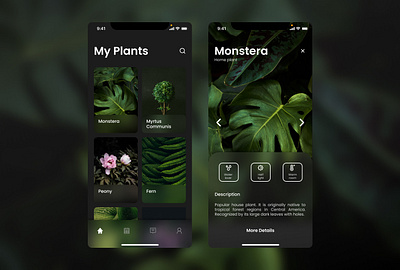 Mobile App | Plants Friendly app design glassmorphism mobile design ui ux