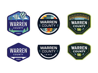 Warren County Iowa Logo Options badge logo city logo county logo hot air balloon iowa iowa logo lake warren county