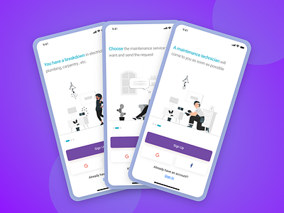 Home Service - Onboarding animation app creative design graphic design home service illustration illustration design onboard onboarding onboarding illustration onboarding screen service service app ui uidesign uiux uiux design ux uxdesign