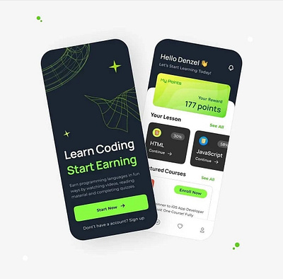 User Interface Design (UI Design) for a "Learn Coding App" adobe xd app design design figma ui ui ux ui ux design user experience user interface design website design