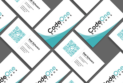 Business Card Presentation - CodeOne branding business business card card code code one cyan design graphic design id illustration layout logo new one presentation public ui vector