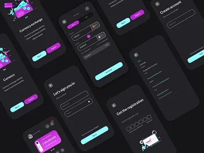 Cryptocurrency Wallet app branding crypto cryptocurrency dark design minimal ui uiux uiuxdesign ux