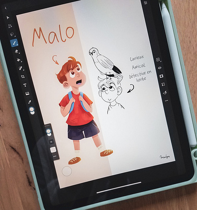 Malo bird boy characterdesign illustration