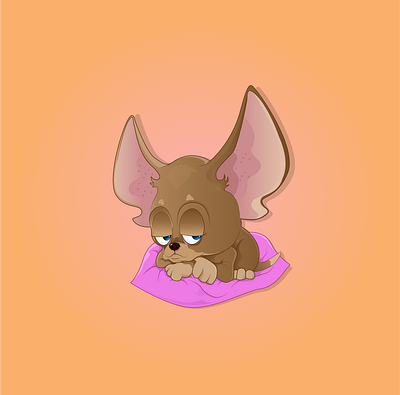 Bye-Bye 2d 2d character animation characterdesign chihuahua child children book illustration cute design dog dreams fall asleep go off home pet illustration little dog nice sleep small dog vector