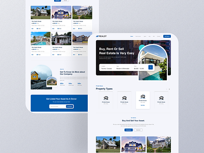 Real Estate Landing Page UI design apartement architecture building clean home home page house landing page minimal properties property real estate real estate agency real estate website realestate realestate landing page residence uiux web design website design