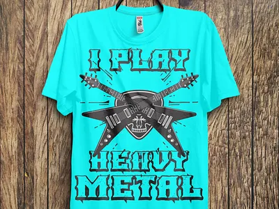 I Play Heavy Metal branding design designtshirt graphic design illustration logo metal tshirt design minimal tshirt tshirtdesign typography vector