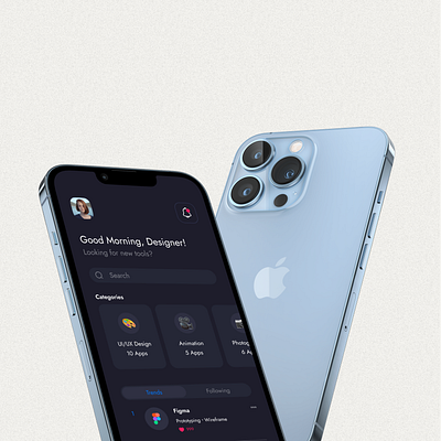 Design Tools App app appdesign dark mode design designer dribbble figma interfacedesign ios mobile design mockup productdesign ui uidesign uidesigner uitrends userinterface ux uxdesigner visual design