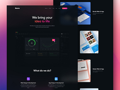 Agency Landing Page agency clean dark darktheme design interface landing page nightmode portfolio web product design ui uiux web web design web landing website