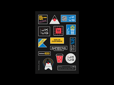 Programming Stickers Pack ad banner illustration it illustration java kotlin lettering merch design minimal printing programming smm sticker design sticker pack stickers stickers pack tech stickers typography