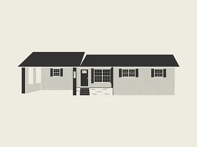 Fuller Mill black and white casa design graphic design half tone half tones halftone home house illustration minimal sketch vintage vintage design