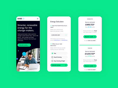 UKSE Online Energy Calculator brand identity branding calculator energy logo logo design mobile mobile design power renewable solar ui visual identity website website design