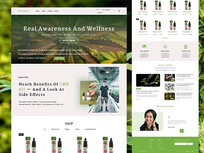 CBD Website Landing page branding cbd cbd awareness cbd health cbd oil cbd product design landing page landing page design marjuana natural ui uidesign ux ux design web design website design website ui