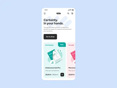 Lab Tests Mobile Version adaptive design e commerce healthcare home human illustration ios laboratory landing page medical mentalstack mobile pets product design tests uiux