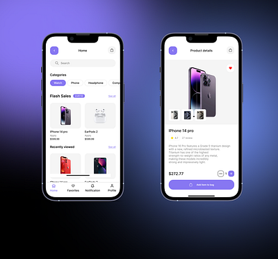 Modern E-commerce App UI – Smooth & Minimal app commerce mobile shop ui