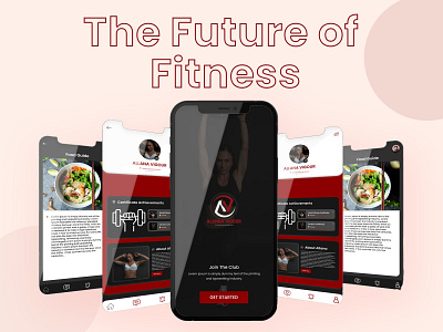 Fitness Mobile App - UI Design app design application design branding design figma graphic design illustration logo mobile app mobile screens mobile ui screens ui user interface ux vector