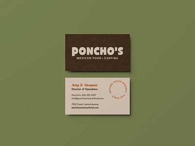 Poncho's Mexican Food Business Cards brand branding business card business card design design graphic graphic design logo logodesign logotype mexican food rebrand typography