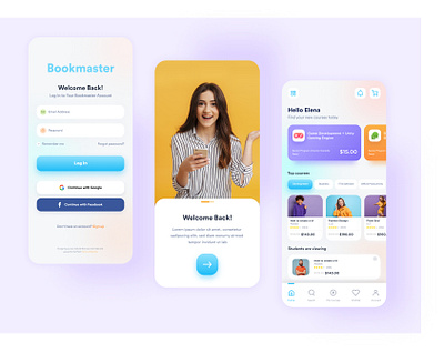 Bookmaster online learning mobile app 3d animation branding design graphic design illustration learning logo mobile app online portal ui ux vector