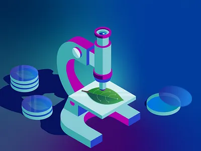 Microscope blog illustration conceptual conceptual illustration design digital illustration editorial editorial illustration illustration limited color palette microscope product illustration science vector
