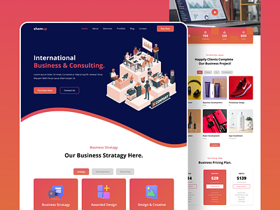 Business & Consulting landing page businesslandingpage consulting consultinglanding page dailyui designbusiness designui digitalmarketing homa page design interface interfacedesign landing page profitablebusiness successfulbusiness ui ui design webapp website webui