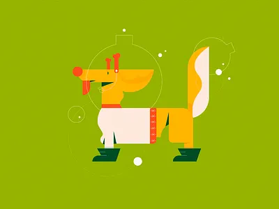 Christmas doggy app character christmas circles dog doge doggy dress flat geometrical holiday icon illustration minimal new year raindeer sweater vector winter