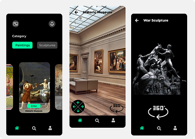 VR Art Gallery app design illustration ui ux